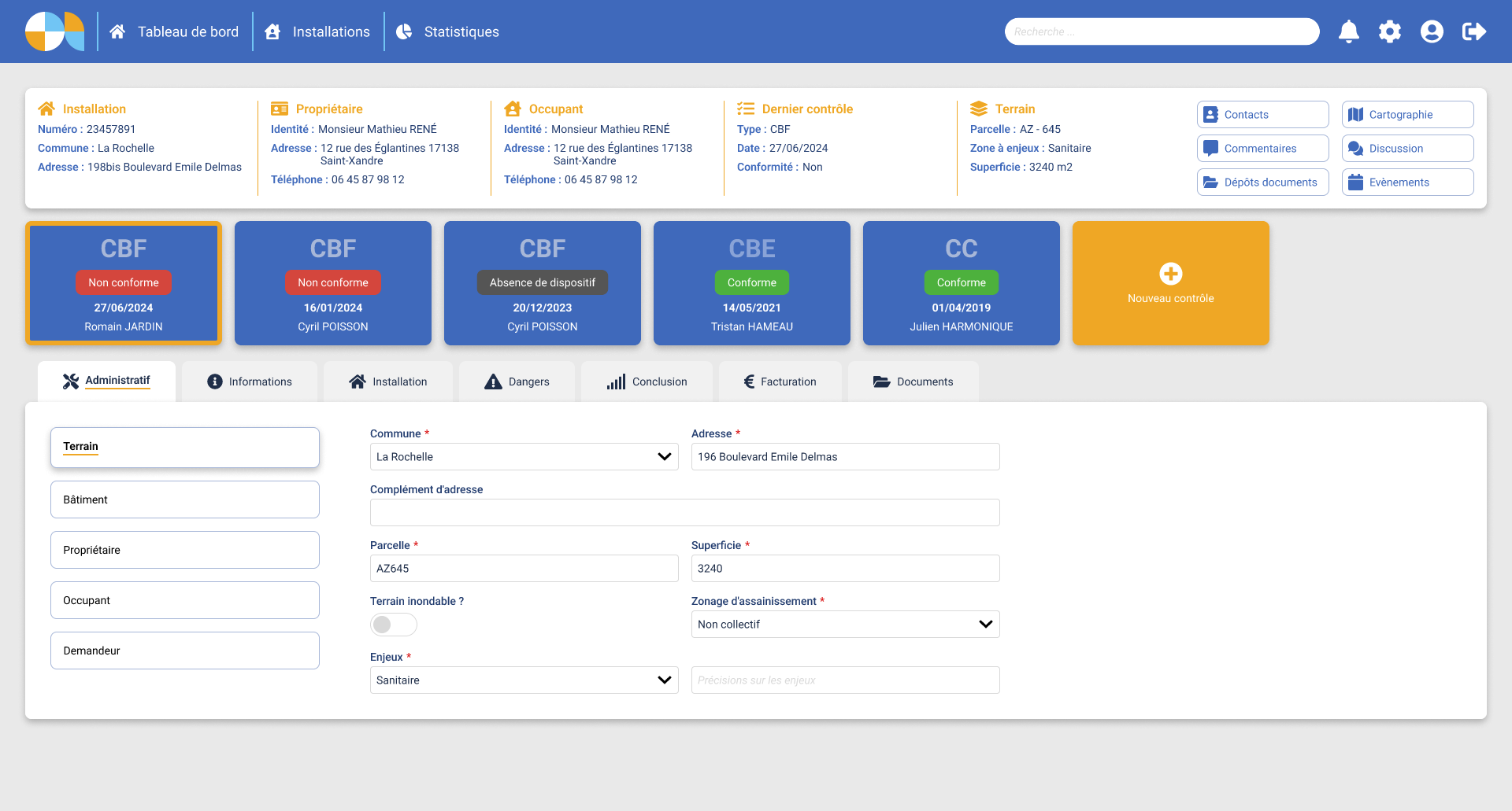 Apercu écran application Assainii